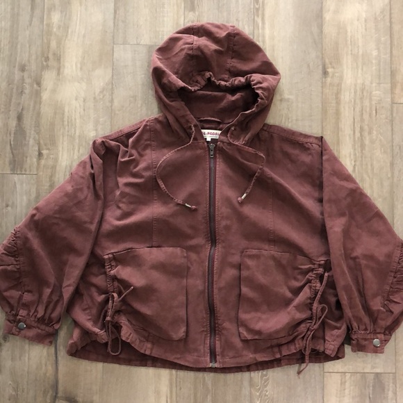 Free People Jackets & Blazers - NWOT! - FREE PEOPLE Zip Front Hooded 100% Cotton Twill Jacket